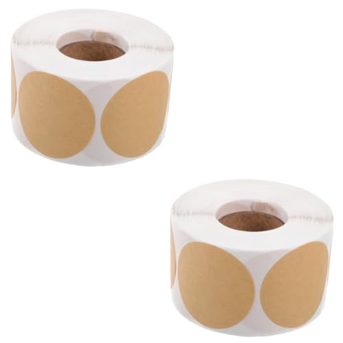 HOMSFOU 2 Rollen Aufkleber-Etiketten süße Klebeetiketten Zahlenaufkleber klebrig Zeitschriftenaufkleber leere klebeetiketten leere Etiketten Aufkleber Namensaufkleber Kraftpapier von HOMSFOU