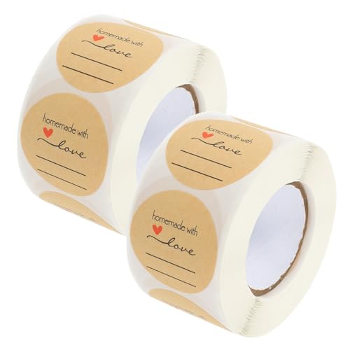 HOMSFOU 2 Rollen Aufkleber Für Backetiketten Selbstgemachte Aufkleber Für Backwaren Für Backwaren Hausgemachte Etiketten Für Gläser Kraftpapier Hellbraun HOMSFOU 2 Rollen Aufkleber Für Backetiketten Selbstgemachte Aufkleber Für Backwaren Für Backwaren Hausgemachte Etiketten Für Gläser Kraftpapier Hellbraun von HOMSFOU