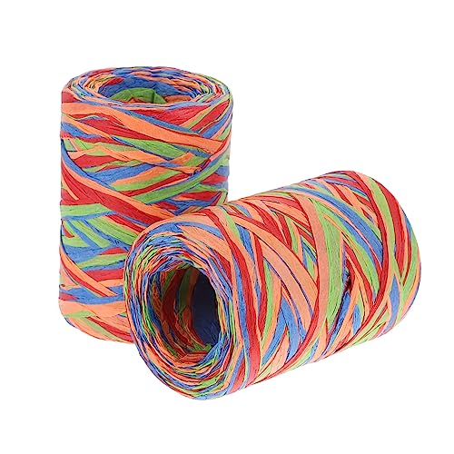 HOMSFOU 2 Rollen Bunte Raffia Papierkordel Verpackungsschnur DIY Bastelschnur Geschenkband für Dekoratives Basteln Hochzeit Weihnachten Geschenkverpackung HOMSFOU 2 Rollen Bunte Raffia Papierkordel Verpackungsschnur DIY Bastelschnur Geschenkband für Dekoratives Basteln Hochzeit Weihnachten Geschenkverpackung von HOMSFOU