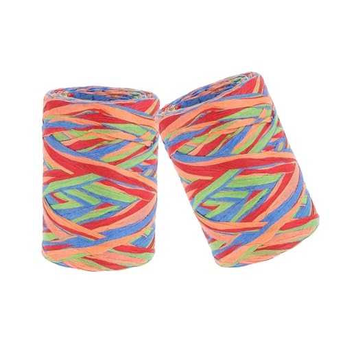 HOMSFOU 2 Rollen Bunte Raffia-papierkordel DIY Geschenkband Geschenkverpackung Dekoration Weihnachtsfarben Handwerk Pflanzenbindung HOMSFOU 2 Rollen Bunte Raffia-papierkordel DIY Geschenkband Geschenkverpackung Dekoration Weihnachtsfarben Handwerk Pflanzenbindung von HOMSFOU