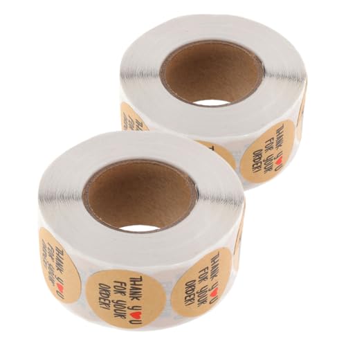 HOMSFOU 2 Rollen Dankeschön Etiketten Aufkleber Runde Selbstklebende Kraftpapier Sticker für Verpackungen und für Dankesbotschaften und Dekoration HOMSFOU 2 Rollen Dankeschön Etiketten Aufkleber Runde Selbstklebende Kraftpapier Sticker für Verpackungen und für Dankesbotschaften und Dekoration von HOMSFOU