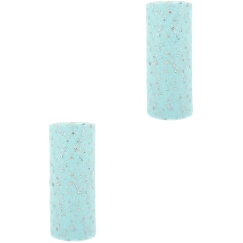 HOMSFOU 2 Rollen Dekorativer Tüllstoffrolle Blau Yards Tüllband für Hochzeitsdeko Partys Diy Bastelprojekte und Vielseitig Einsetzbar für Blumensträuße Verpackungen und Pettiskirts von HOMSFOU
