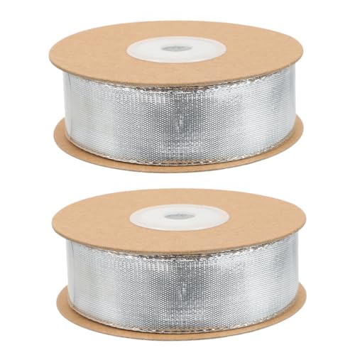 HOMSFOU 2 Rollen Dekoratives Geschenkband Glänzende Ribbons Vielseitige Schleifen für Geschenkverpackungen Hochzeiten und Feiern Hochwertiges Material mit Draht für Einfache Handhabung und von HOMSFOU