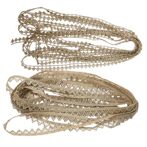 HOMSFOU 2 Rollen Dekoratives Spitzenband Vielseitiges Nähzubehör für Diy Projekte und Bekleidungsdekoration Goldene Wasserlösliche Stickerei von HOMSFOU