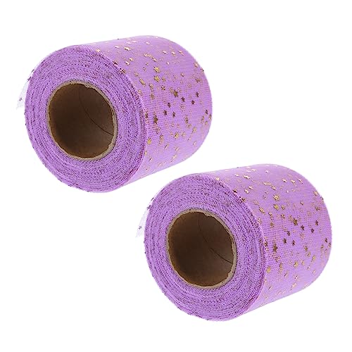 HOMSFOU 2 Rollen Diy Netzband mit Fünfzackigem Stern für Haarschmuck und Bastelarbeiten Yards pro Rolle Lila für Kreative Dekorationen und von HOMSFOU