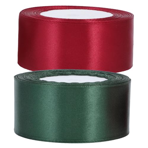HOMSFOU 2 Rollen Geschenkband Weinrot und Dunkelgrün Elegantes Einfarbiges Dekoband für Diy Projekte Geschenkverpackung Hochzeitsdekoration und Bastelarbeiten HOMSFOU 2 Rollen Geschenkband Weinrot und Dunkelgrün Elegantes Einfarbiges Dekoband für Diy Projekte Geschenkverpackung Hochzeitsdekoration und Bastelarbeiten von HOMSFOU