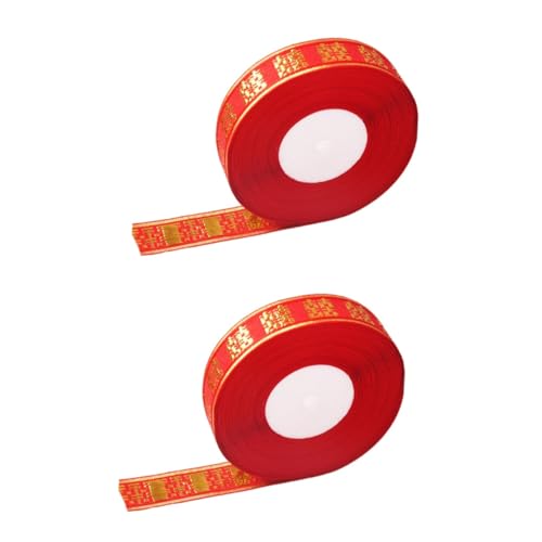 HOMSFOU 2 Rollen Hochwertiges Rotes Dekorationsband für Hochzeiten und Feste Vielseitiges Geschenkband für Bastelarbeiten Verpackungen und Kreative Deko Ideen von HOMSFOU