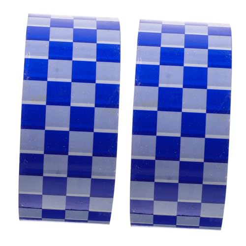 HOMSFOU 2 Rollen Kariertes Dichtungsband Kariertes Abdeckband Abdeckband Kariertes Packband Büro Verpackungsband Gemustertes Klebeband Buntes Dekoband Paketband Bopp von HOMSFOU