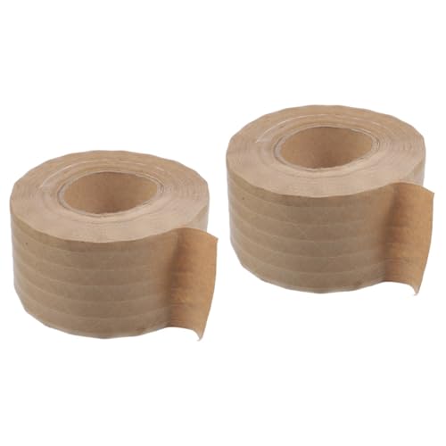 HOMSFOU 2 Rollen Klebeband Wasseraktiviert Hochwertiges Gummiertes Papierband für Verpackungen für Kartonversiegelung und Starke Haftung Leicht Beschreibbar Versand und Rahmenmontage von HOMSFOU