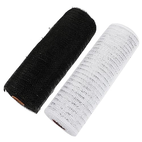 HOMSFOU 2 Rollen Metallic Mesh Dekorationsnetz Yards Vielseitiges Buntes Bastelnetz für Halloween Blumenarrangements Geschenkverpackung Partydeko und Festlichkeiten HOMSFOU 2 Rollen Metallic Mesh Dekorationsnetz Yards Vielseitiges Buntes Bastelnetz für Halloween Blumenarrangements Geschenkverpackung Partydeko und Festlichkeiten von HOMSFOU