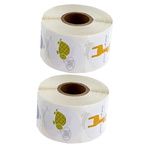 HOMSFOU 2 Rollen Niedliche Dankeschön Sticker mit Cartoon Tieren Selbstklebende Etiketten für Verpackungen für Partys Bäckereien und von HOMSFOU