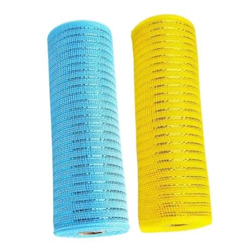 HOMSFOU 2 Rollen Ostern Poly Mesh Ribbon Kabelkantenband Poly Mesh Ribbon Für Ostern Weihnachtskranz Blumenarrangements Bastelkränze Dekorieren 10 Yards von HOMSFOU