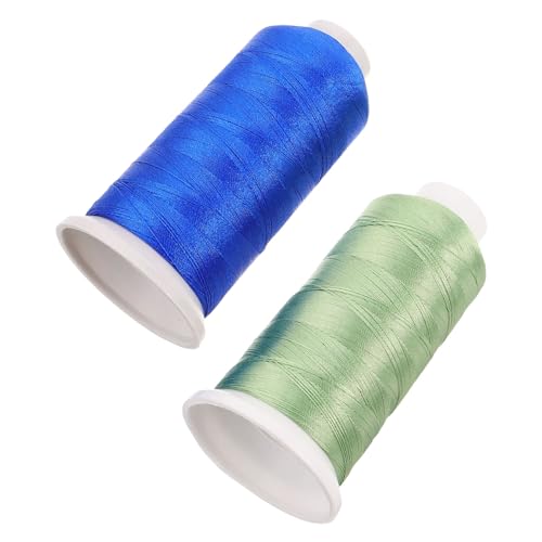 HOMSFOU 2 Rollen Polyester Stickgarn Eis-seide Tassel Stickfaden für Nähmaschine Quilten Handnähen DIY Zubehör Blau-mix von HOMSFOU