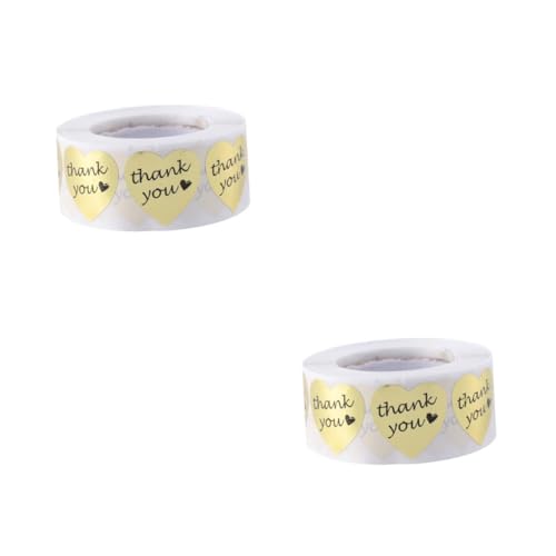 HOMSFOU 2 Rollen Rollende Herzaufkleber Goldene Thank You Sticker für Hochzeit Geburtstagsfeiern für Backwaren Scrapbooking und Kreative Projekte HOMSFOU 2 Rollen Rollende Herzaufkleber Goldene Thank You Sticker für Hochzeit Geburtstagsfeiern für Backwaren Scrapbooking und Kreative Projekte von HOMSFOU