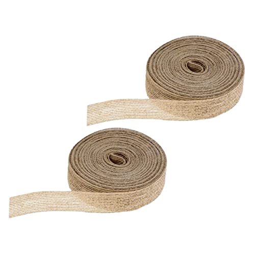 HOMSFOU 2 Rollen Sackleinenband seidenband ribbon eheringe wedding decor bandalette Hochzeit Band zum Verpacken Party Geschenkband selber machen kreative Bänder natürliche Jute Light Brown von HOMSFOU