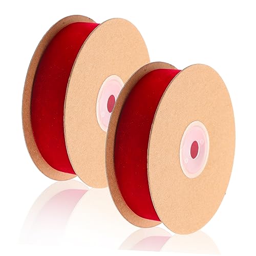 HOMSFOU 2 Rollen Samtgürtel Braut- Stoff handgefertigt Hochzeit Party breites Band Geschenkband Bänder zum Basteln Band zum Verpacken Kopfschmuckbänder selber machen Hutband Nylon rot HOMSFOU 2 Rollen Samtgürtel Braut- Stoff handgefertigt Hochzeit Party breites Band Geschenkband Bänder zum Basteln Band zum Verpacken Kopfschmuckbänder selber machen Hutband Nylon rot von HOMSFOU