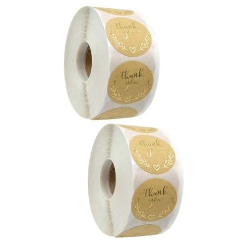 HOMSFOU 2 Rollen Selbstklebende Danke Aufkleber mit Olivenzweig Design Hochwertige Kraftpapier Etiketten für Bastelprojekte und Feiertage HOMSFOU 2 Rollen Selbstklebende Danke Aufkleber mit Olivenzweig Design Hochwertige Kraftpapier Etiketten für Bastelprojekte und Feiertage von HOMSFOU