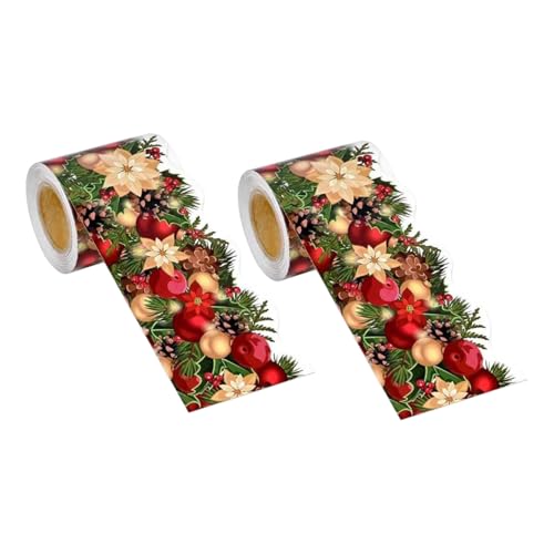 HOMSFOU 2 Rollen Selbstklebende Pinnwandränder Weihnachts Klassenzimmerränder Winterferien Brettdekorationen Feiertagsparty Pinnwand Beschichtete Papieraufkleber von HOMSFOU