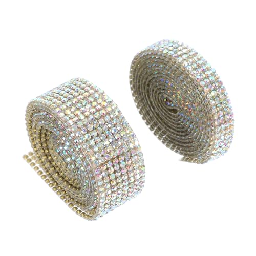 HOMSFOU 2 Rollen Strassstein Dekoband Glitzerndes Selbstklebendes Strassband zum Basteln Geschenkverpackung Handwerksmaterialien Flexibel Zuschneidbar HOMSFOU 2 Rollen Strassstein Dekoband Glitzerndes Selbstklebendes Strassband zum Basteln Geschenkverpackung Handwerksmaterialien Flexibel Zuschneidbar von HOMSFOU