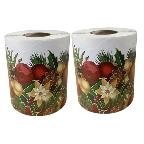 HOMSFOU 2 Rollen Tafeln Aufkleber Sticker Kugel Selbstklebend Cm/Borte Borte Foto Kreidetafel Bulletin Blume Jahr Party Urlaub Für Bordüren Dekorationen Weihnachten Selbst Winter von HOMSFOU