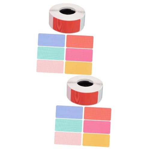 HOMSFOU 2 Rollen Thermoetikettenpapier selbst Etiketten für Thermodrucker klein farbige Thermoetiketten bunt flaschenetiketten adressetiketten Namensetiketten Aufkleber thermisches Etikett von HOMSFOU