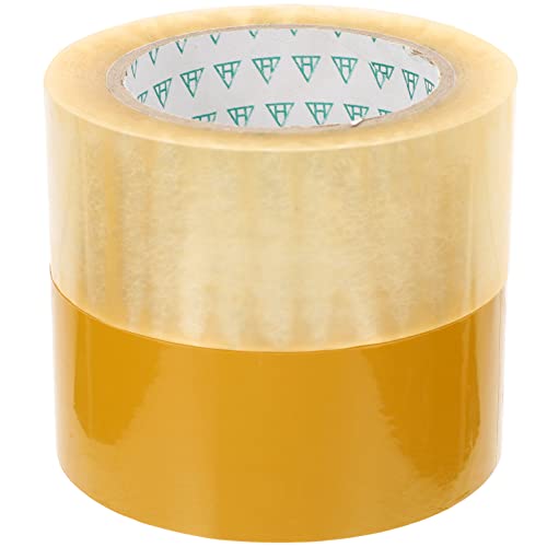 HOMSFOU 2 Rollen Transparente Verpackungsbänder Klebeband für Kartonversiegelung und Versand pro für Umzug und Lagerung von HOMSFOU