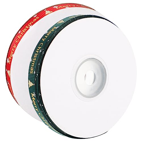 HOMSFOU 2 Rollen Weihnachtsschleifen Breites Geschenkband mit Weihnachtsbaum pro Rolle Langlebig und Leicht Zuschneidbar für Diy Verpackungen und Dekorationen von HOMSFOU