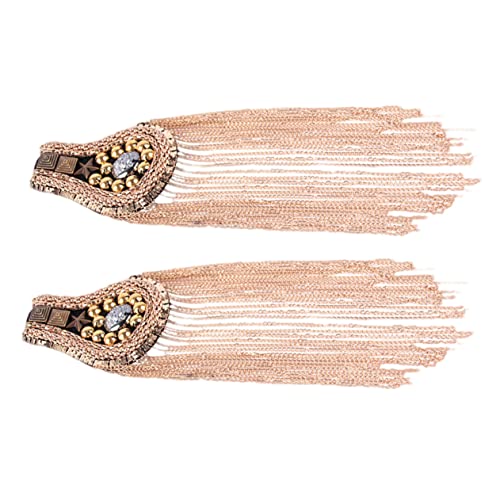 HOMSFOU 2 STÜCK Goldene Quasten Epauletten Schulterklappen mit Fransen Korrosionsbeständige Unisex Anstecker für Blazer und Kostüm Einfach zu Befestigen Stilvolles Accessoire von HOMSFOU
