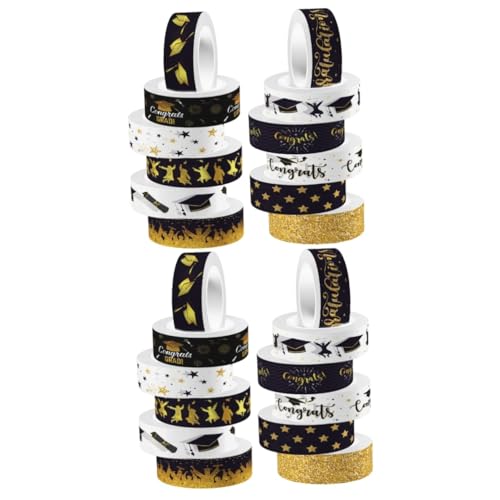 HOMSFOU 2 Sätze Abschlussband Farbig Scrapbooking -vorräte Klebeband Scheckheft Bastelset Sammelalbum Washi-sticker Zum Journaling Abschluss-washi-tape Japanisches Papier 12 Rollen * 2 von HOMSFOU