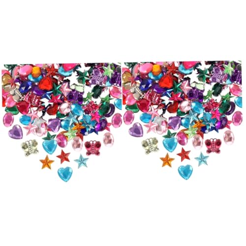 HOMSFOU 2 Sätze Acryldiamanten Zum Basteln Bling Edelsteine Hotfix Kleines Diamant Kunstbastelset Für Mit Strasssteinen DIY Basteljuwelen Bunte Nagelsteine ​​Und Charms 400 Stück * 2 von HOMSFOU