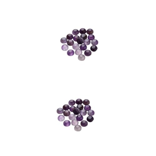 HOMSFOU 2 Sätze Amethyst Patch Handwerk Amethystperlen Schmuck Cabochons Mit Flacher Rückseite Basteln Edelstein Wohnung Lila Halbkostbare Steine Cabochon-perlen Violett 20 Stück * 2 von HOMSFOU
