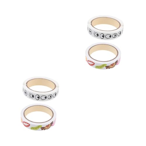 HOMSFOU 2 Sätze Augen- Und Mundaufkleber Klebeband Für Aufkleber Kinderkleber Basteln Aufkleber Kleinkind Aufkleber Lustige Aufkleber Papier 2 Rollen * 2 von HOMSFOU