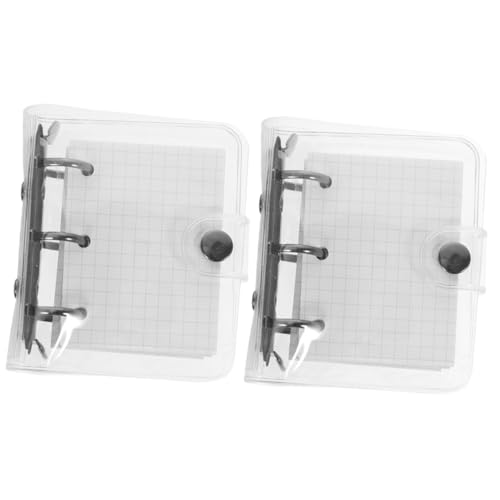HOMSFOU 2 Sätze Binder Hauptbuch Losenblatt Notizbuch Bindemittel Notizbücher Binder Notebook Mini-notizbuch Hefter Mit Losen Blättern Kinderzeitschrift Winziger Ordner Material Pvc Weiß von HOMSFOU