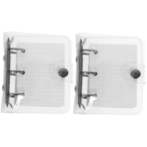 HOMSFOU 2 Sätze Binder Hauptbuch Sammelalbum Notizbilder Notizpolster Kinderzeitschrift Schnalle Memoboard Notizbuch Scrapbooking Notizbücher Mini-Notizblock Beachten Sie Pads PVC Weiß von HOMSFOU