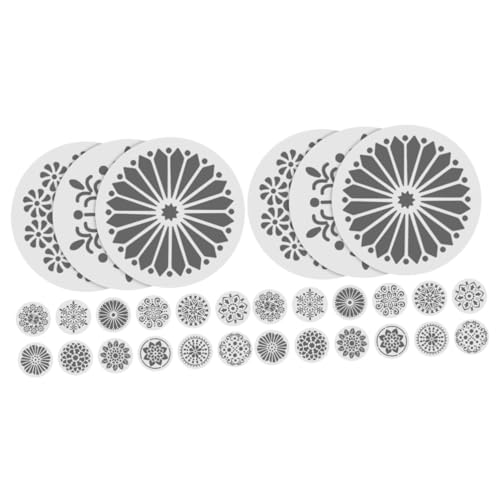 HOMSFOU 2 Sätze Blumenmalerei-vorlage Schablonen Zum Basteln Wiederverwendbar Wandschablonen Mandala-schablone Blumen Zeichnungsvorlagen Das Haustier Weiß 24 Stück * 2 von HOMSFOU