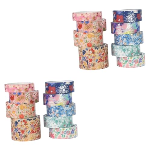 HOMSFOU 2 Sätze Blumenmuster Washi Tapes Dekorative Klebebänder Für Diy Projekte Selbstklebende Papierbänder Für Handbücher Scrapbooking Tagebuch Und Fotoalben 9 Rollen * 2 von HOMSFOU