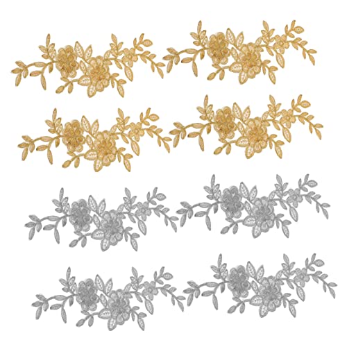 HOMSFOU 2 Sätze Blumenstickerei Aufnäher Zum Aufbügeln Für Hochzeitskleider Und Diy Dekoration Goldene Und Silberne Flicken Für Kleidung Einfach Zu Verwenden Vielseitig 8 Stücke * 2 HOMSFOU 2 Sätze Blumenstickerei Aufnäher Zum Aufbügeln Für Hochzeitskleider Und Diy Dekoration Goldene Und Silberne Flicken Für Kleidung Einfach Zu Verwenden Vielseitig 8 Stücke * 2 von HOMSFOU