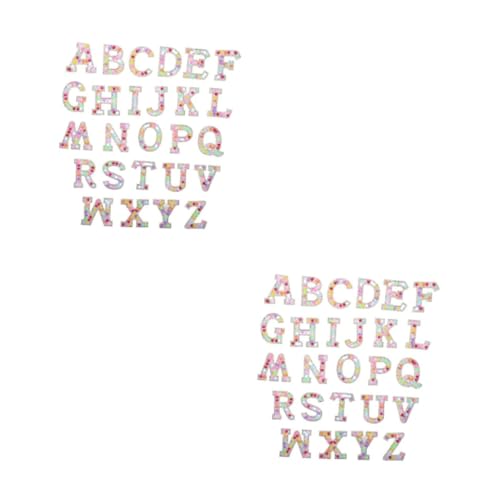 HOMSFOU 2 Sätze Buchstaben Stoffaufkleber Twill Patches Stoffreparaturflicken DIY Nähreparaturflicken Buchstaben Stoffflicken Basteln Nähzubehör Nähflicken 26 Stücke * 2 von HOMSFOU