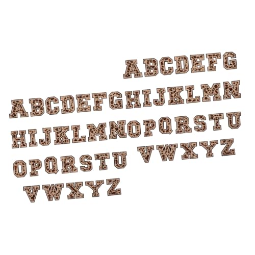 HOMSFOU 2 Sätze Buchstaben-patch Flicken Für Bekleidung Wärmeübertragung Buchstaben Bügeln Beim Schriftzug Für T-shirts Stickbuchstaben Buchstaben Nähen Flanell Hellbraun 26 Stücke * 2 von HOMSFOU