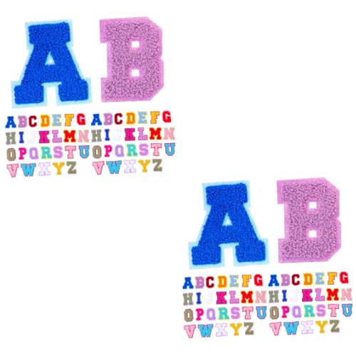 HOMSFOU 2 Sätze Bügelbuchstaben Patches Teilig Eisenbuchstaben Aufnäher Für Kleidung Diy Dekoration Und Reparatur Von Jacken Shirts Hosen Taschen Und Mehr 52 Stück * 2 von HOMSFOU