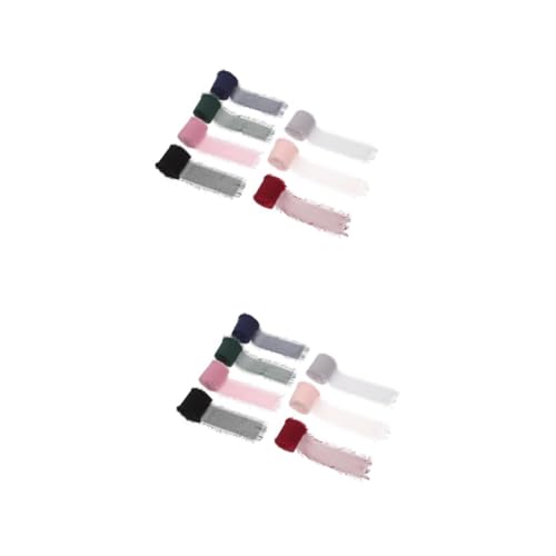 HOMSFOU 2 Sätze Bunte Chiffon Bänder Diy Stoffbänder Für Blumensträuße Geschenkverpackungen Und Handwerksprojekte Pro Rolle Weinrot Schwarz Nude Taupe Dunkelgrün 7rolle*2 von HOMSFOU