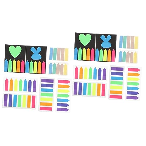 HOMSFOU 2 Sätze Bunte Haftnotizen Beschreibbare Index Tabs Selbstklebende Memo Pads für Studenten mit Streifen Pfeilen und Designs Wasserfest und Praktisch für Büro und Studium von HOMSFOU