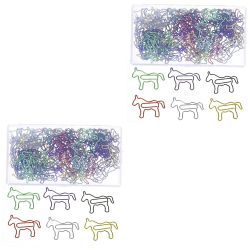 HOMSFOU 2 Sätze Bunte Metall Papierklammern Im Pferde Design Nette Kleine Büroklammern Für Dokumente Fotos Und Diy Projekte Für Büro Und Zuhause 80 Stück * 2 von HOMSFOU
