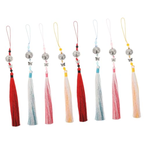 HOMSFOU 2 Sätze Cosplay Antike Quasten Anhänger Mit Glocken Und Fransen Klassische Kostüm Charms Für Hochzeiten Und Bühnenrequisiten Rot Schwarz Gold 4 Stück * 2 von HOMSFOU