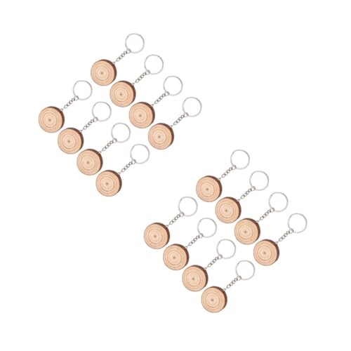 HOMSFOU 2 Sätze DIY Holz Schlüsselanhänger Pendants Handgefertigt Für Kreative Projekte Für Leicht Und Langlebig Geschenkidee Zur Dekoration 8 Stück * 2 von HOMSFOU