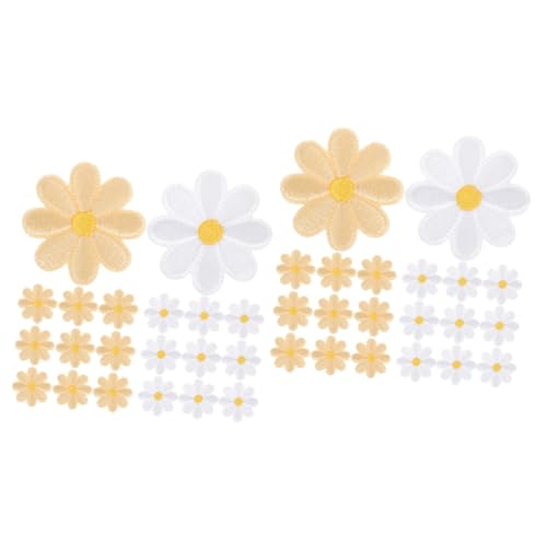 HOMSFOU 2 Sätze Daisy Aufnäher Zum Aufbügeln Bestickte Flicken Für Kleidung Rucksäcke Diy Design Reparatur Und Dekoration Und Vielseitig Einsetzbar 20 Stück * 2 von HOMSFOU