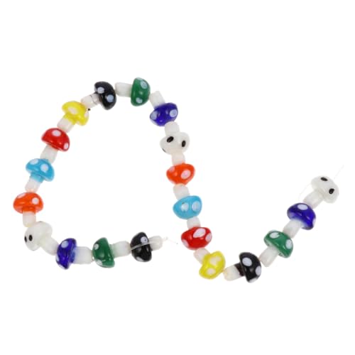 HOMSFOU 2 Sätze Diy Dekorative Pilzperlen Bunte Glasperlen für Schmuckherstellung für Armbänder und Perfektes Zubehör für Bastelprojekte und Kreative von HOMSFOU