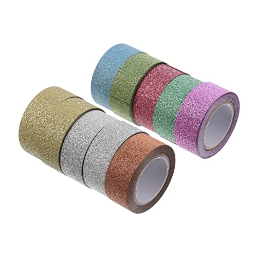 HOMSFOU 2 Sätze Diy Glitzer Washi Tape Bunte Dekorative Klebebänder Für Scrapbooking Und Kreative Projekte Praktisch Und Leicht Abreißbar 10 Stück * 2 von HOMSFOU