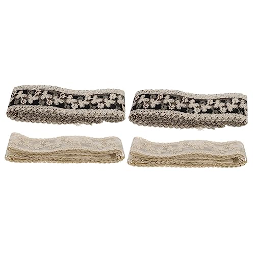 HOMSFOU 2 Sätze Diy Haarschmuck Bänder Goldgestickte Blumenränder Bastelmaterial Für Schleifen Für Geschenkverpackungen Und Kreative Projekte 2 Stück * 2 von HOMSFOU