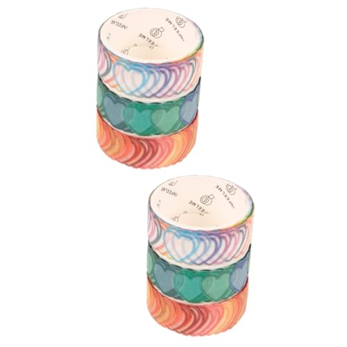 HOMSFOU 2 Sätze Diy Klebeband Sammelalbum Klebrig Notizbuch Selbstklebend Schrott Für Mehrzweck-washi-tape Bastelband Planer Tape Scrapbook- Papier 3 Rollen * 2 von HOMSFOU